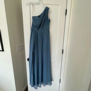 David’s Bridal Gray/blue bridesmaid dress, 4